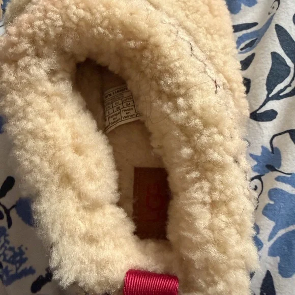 UGG tazz II Cream Sherpa Platform clog slipper in Heritage braid size 7 cozy - Picture 8 of 12